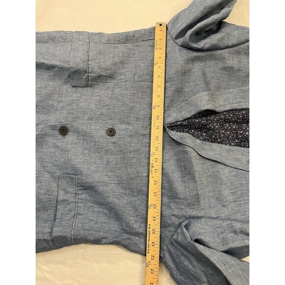 BAR III 100% linen formal chambray blazer 40S Suit lightweight jacket - Picture 4 of 11